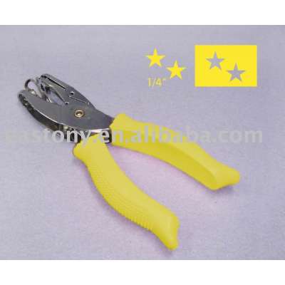 1/4" Star Shape Paper Hole Puncher with Solf Handle Good for Tickets Punching Pliers Style Hand Punch